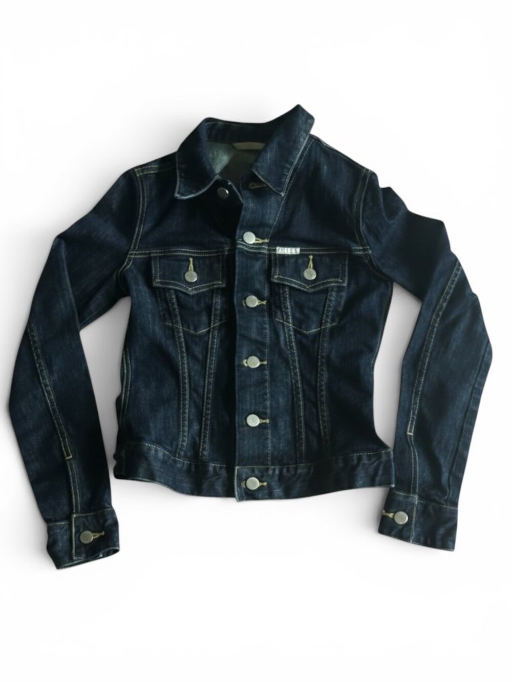 Levi’s Dark Wash Stretch Denim Jacket Small Cropped Trucker
